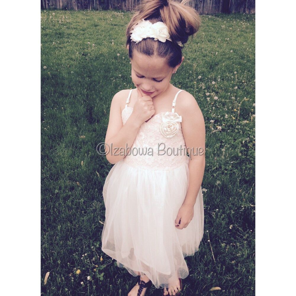 Pink Lace & Ivory Tulle Flowergirl Dress  LACE6  Size 6   NWT Boutique